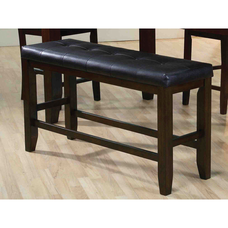 Vickrey Faux Leather Upholstered Bench, Espresso