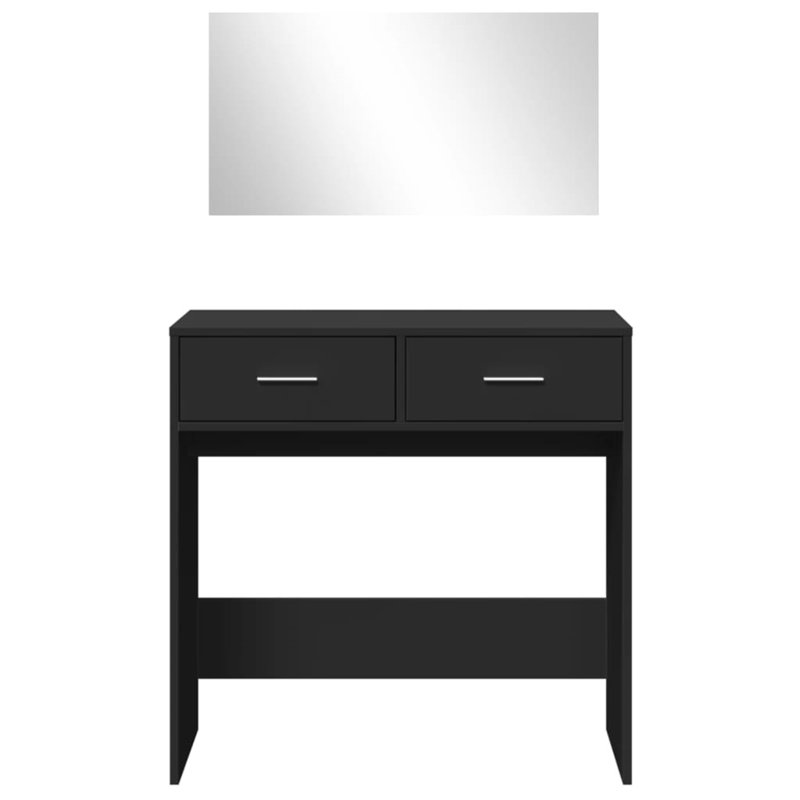 Patrizia Dressing Table with Mirror, Black