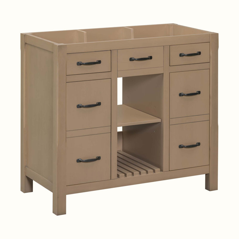Base de meuble-lavabo simple 35,51 po seulement, Bois