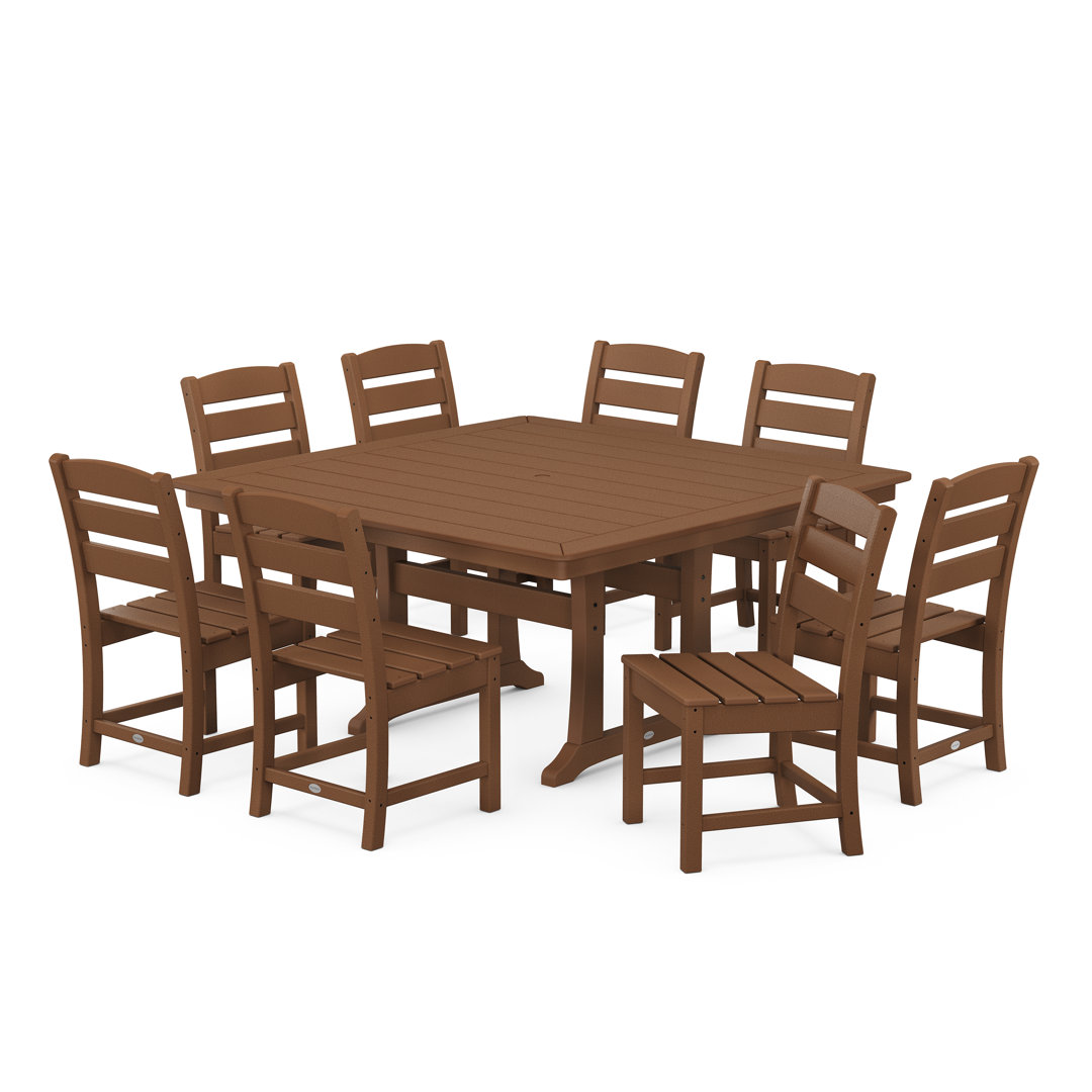 Lakeside 9-Piece Nautical Trestle Dining Set (Set of 9) POLYWOOD® 