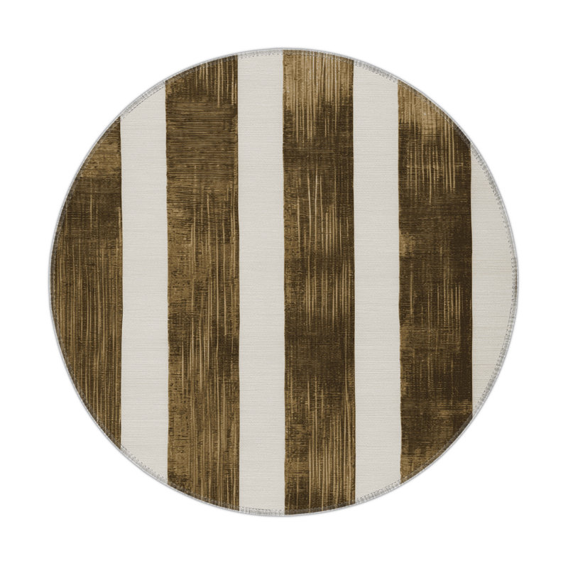 Tapis d'intérieur et d'extérieur à carreaux gris, Rond 5 pi