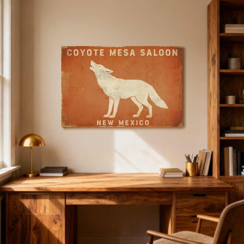 Animaux Coyote Mesa Saloon, Nouveau-Mexique, H 24 po x l 36 po