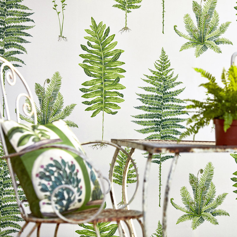 Fernery Wallpaper, China Blue
