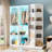 Hall Tree With 360-degree Rotating Shoe Rack, Coat Rack With 6 Modes Lights