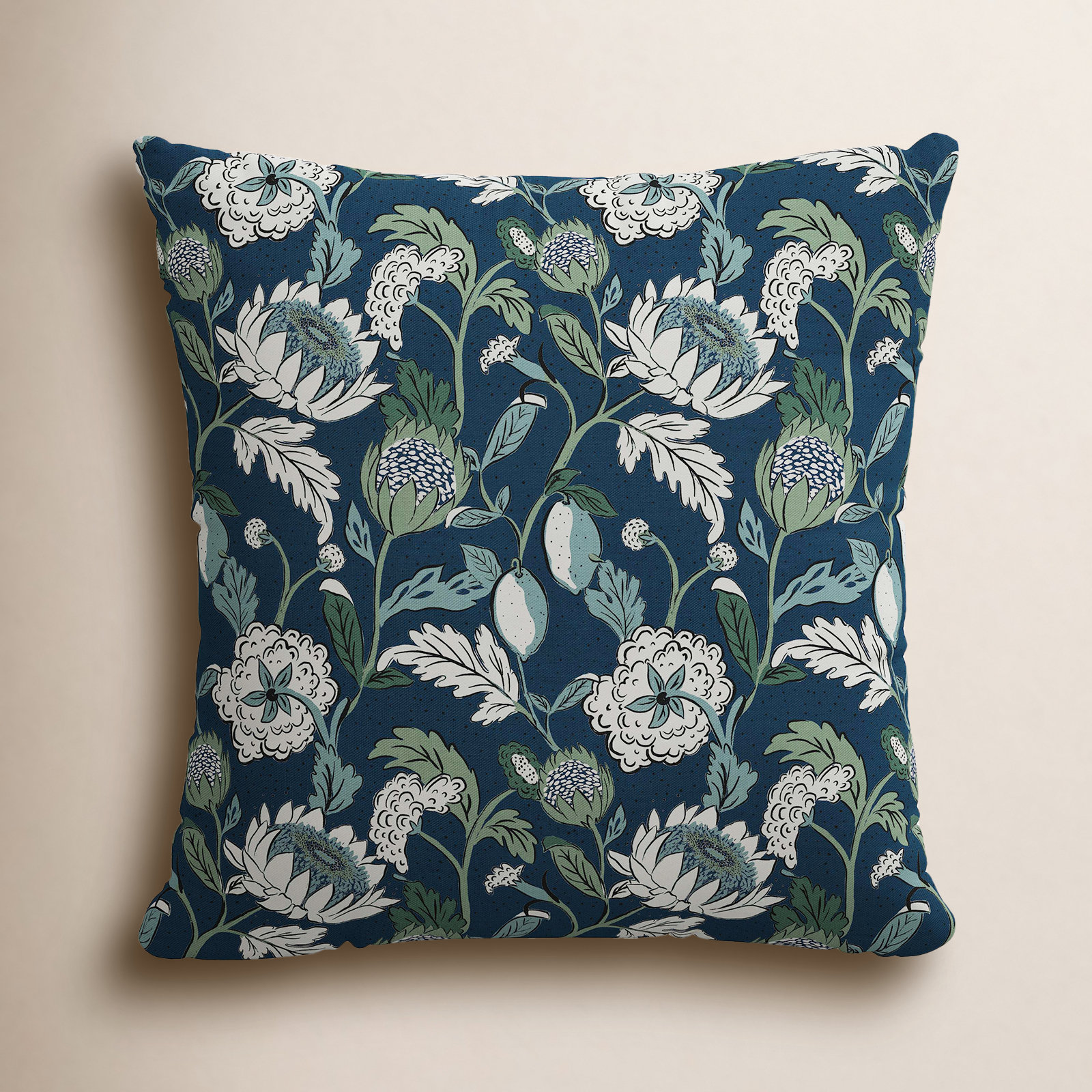 Arkins 22" x 22" Cotton Pillow Cover, 20, Pillow Cover Only - No Insert, Navy