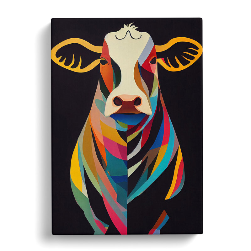 Cow in Colour - Wrapped Canvas, 50cm H x 35cm W x 3cm D