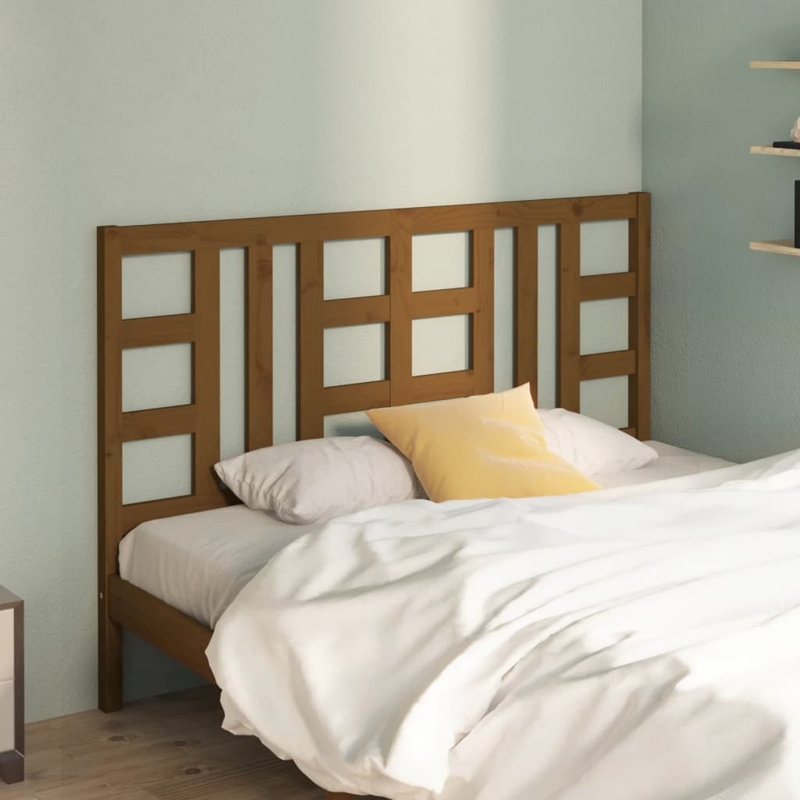 Lazo Solid Wood Slat Headboard, 100 x 146cm, Honey Brown