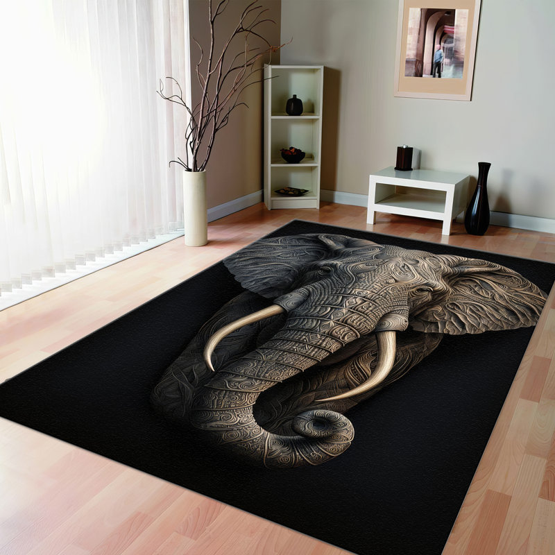 Floral Medley Design With Pile Soft Printed Rug Adding Cohesive Aesthetic to Your Home Decor, Rectangle 5'3" x 7'6"