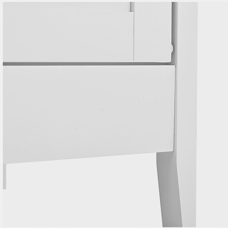 Commode blanche pour chambre à coucher, commode 6 tiroirs avec tiroir large et poignées en métal, commode blanche, commodes en bois et commodes pour couloir, entrée.