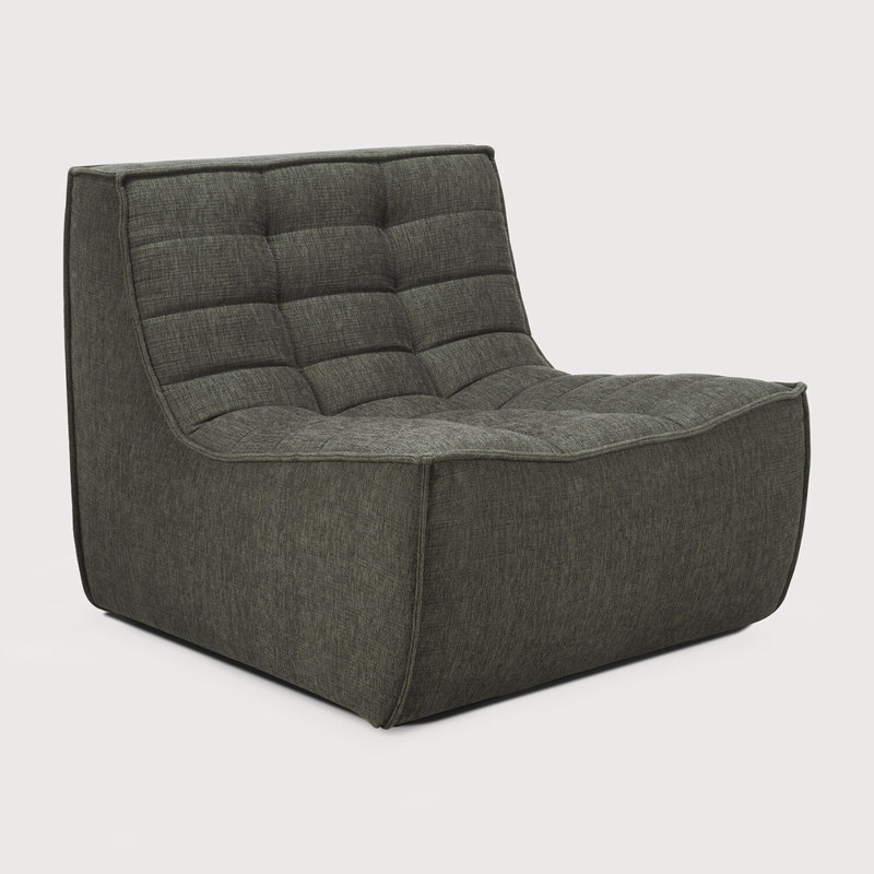 Armless Chair, Moss Cotton Blend