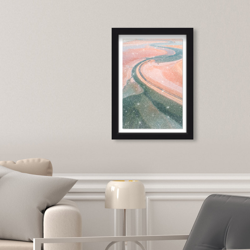 Peach Sand Framed Graphic Art, 25.5"H x 17.5"W, Black Shadowbox