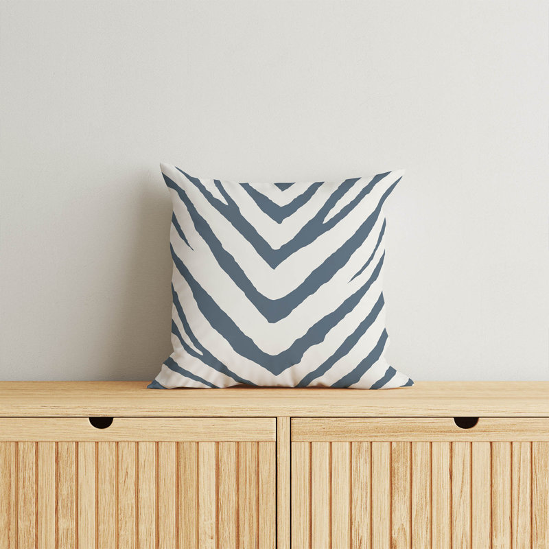 Coussin Zebra, Bleu, H 20 po x l 20 po