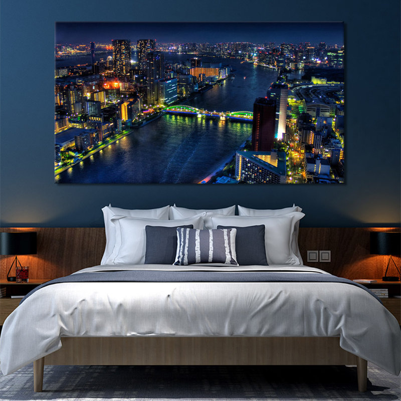 Tokyo Skyline - Wrapped Canvas Print, 31cm H x 51cm W x 2cm D