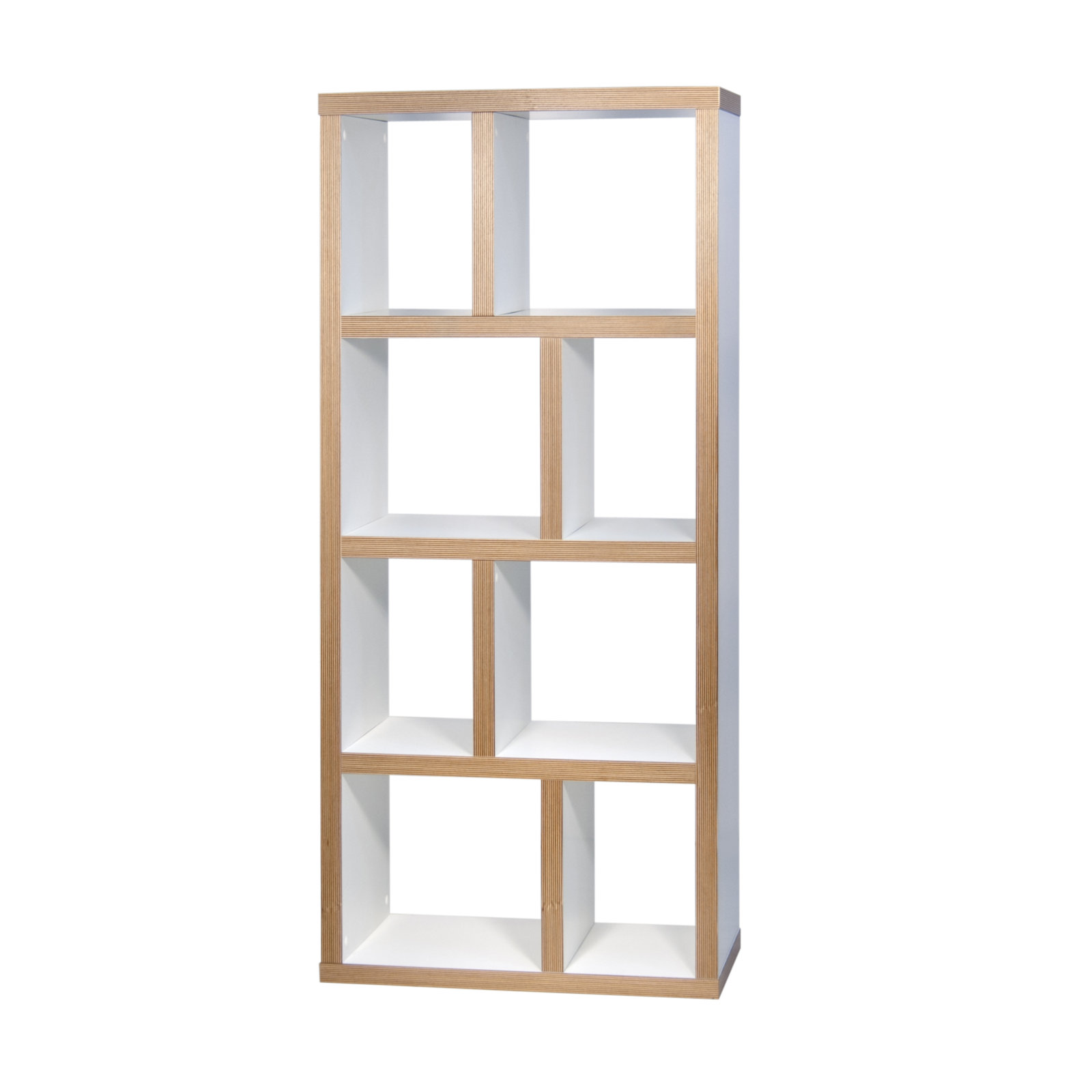 Stetson 4 Level Cube Unit Bookcase, Pure White / Plywood, (4 Shelves) 63" H x 28" W x 13" D