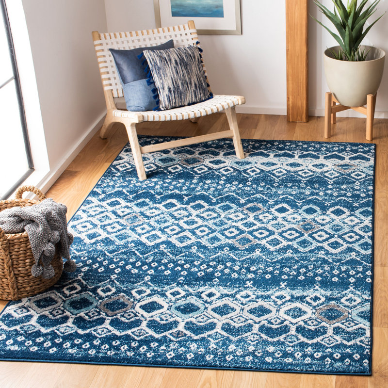 Aird Performance Southwestern Rug, Rectangle 10' x 14', Navy