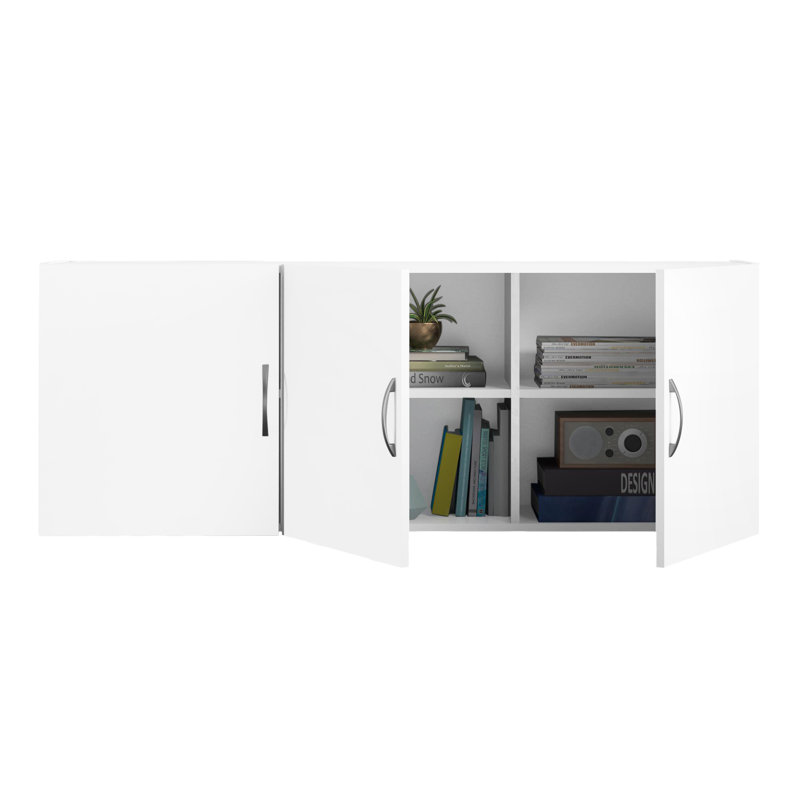Aleg 54" W Wall Mounted Garage Storage Cabinet, White