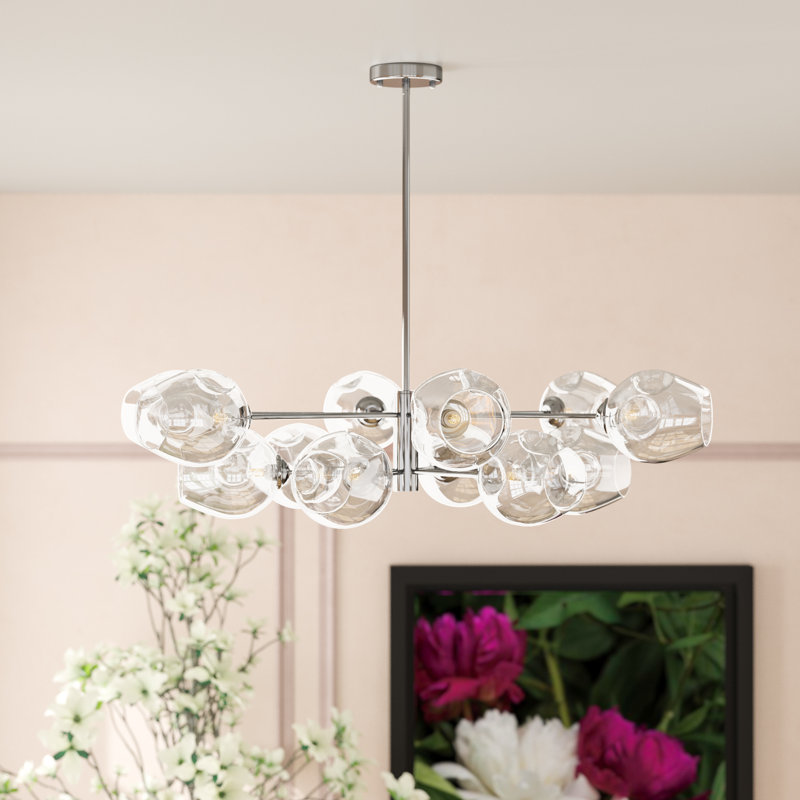 Helen 12 - Light Dimmable Sputnik Chandelier, Chrome