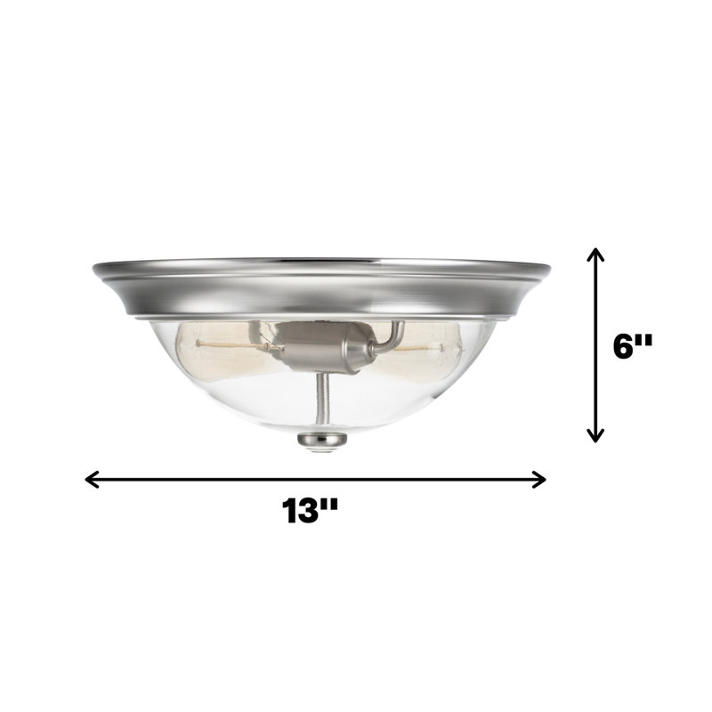Luminaire bol encastré 13 po Designer Series, Nickel brossé, Clair