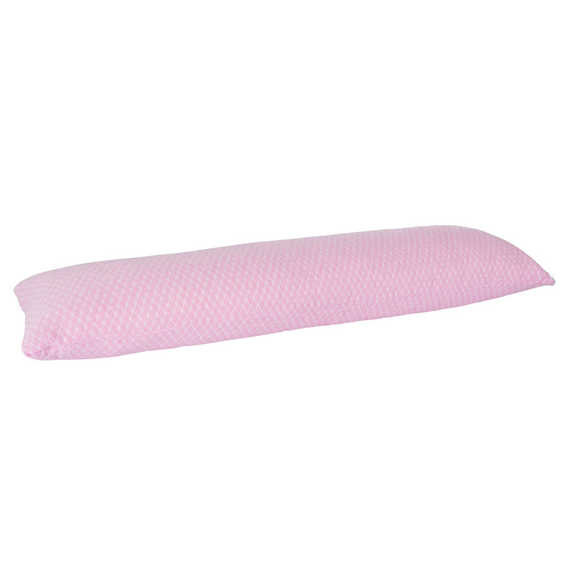 Memory Foam Body Pillow with Hypoallergenic Zippered Protector, Pink