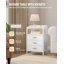 Bedside Tables Set of 2 with LED Lights and Charging Station, Bedside Cabinet with 3 Fabric Storage Drawers and Shelves, Nightstand with USB Ports&TypeC for Bedroom -827730699