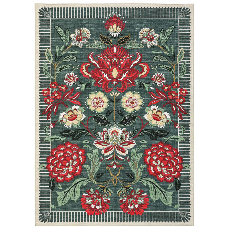 Floral Indoor Rug, Rectangle 8' x 10'