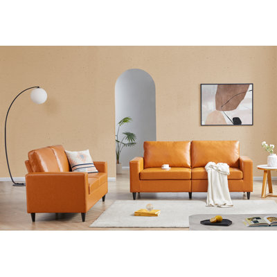 Montravious Faux Leather 62.2'' Reception Sofa