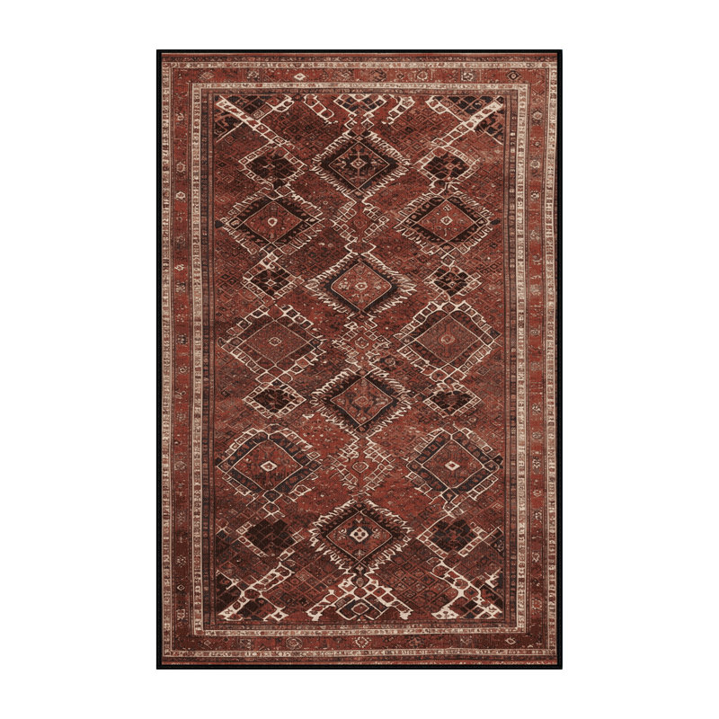 Tapis brun lavable à la machine, Rectangulaire 2 pi x 3 pi