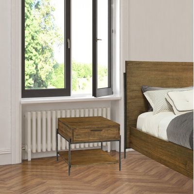 Table de chevet 1 tiroir en brun