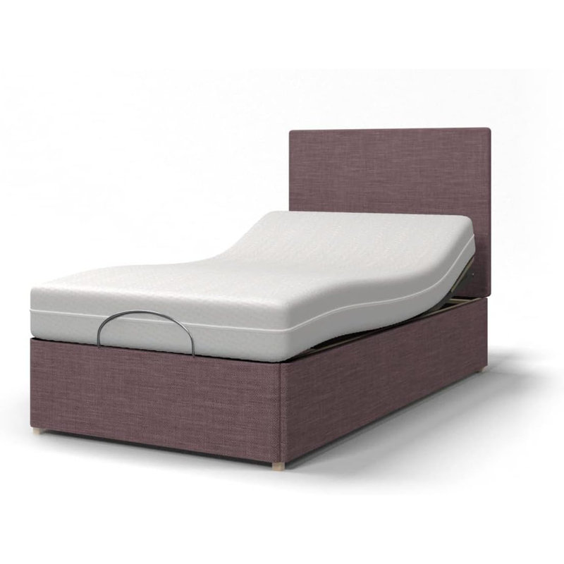 Majestic Electric Adjustable Bed with Memory Foam Mattress - Choice of Sizes & Colours, Small Double (4'), Grape