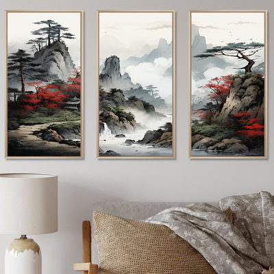 «Gray River China Landscape I», art mural Chine