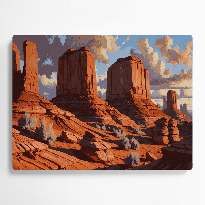 Art mural en métal rose du sud-ouest, paysages rocheux 129, H 24 po x l 36 po