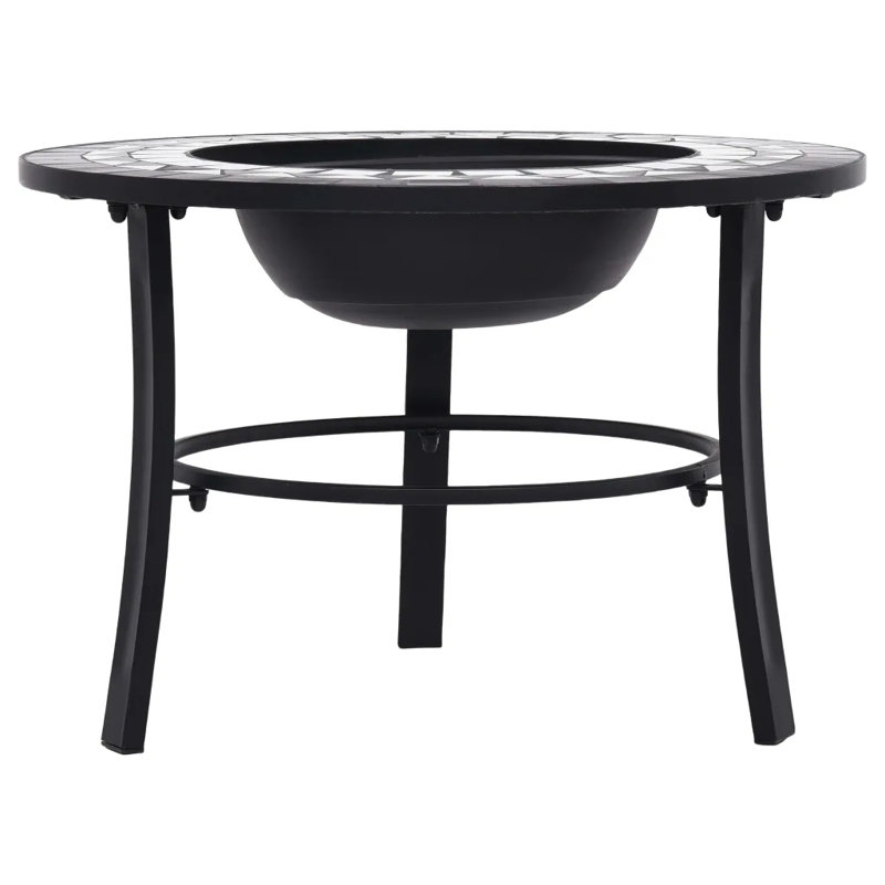 Eastchester Mosaic Fire Pit 68cm Ceramic, Black/White