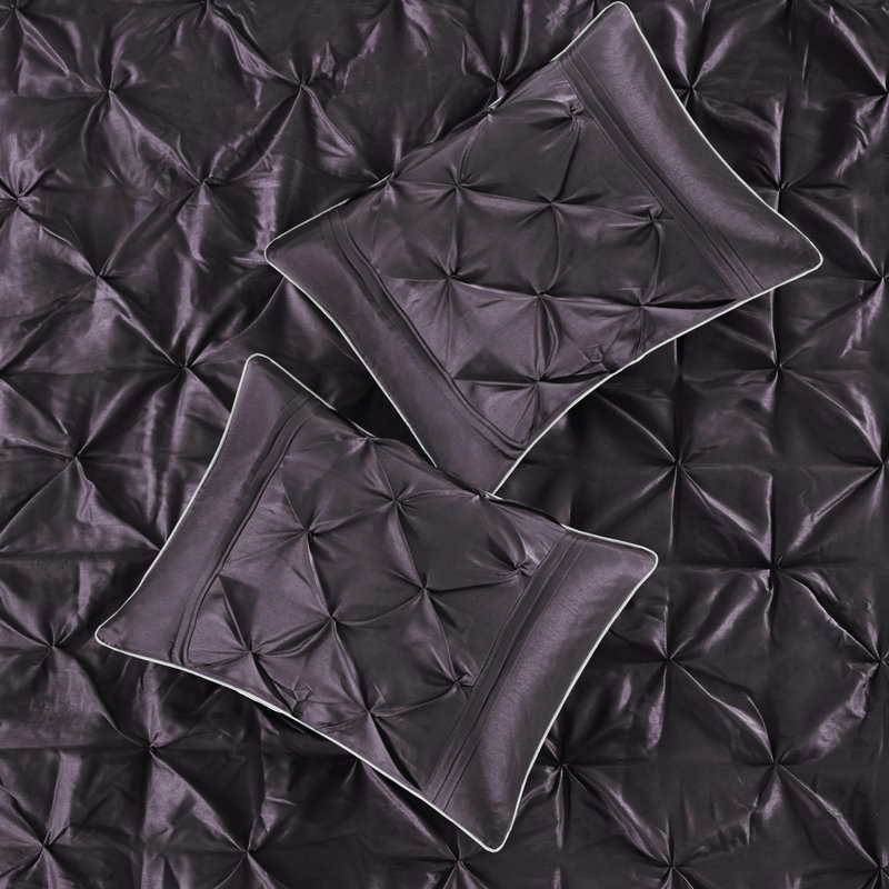 7 Piece Plum Queen Ensemble - Quilt Bedroom Gorgeous Bed Linens, Plum, Queen Quilt + 6 Additional Pieces