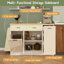 Multi-Functional Storage Sideboard, Trash Can Storage, Sliding Door Cabinet & 3-Tier Spice Rack,Kitchen Island Table-1815742354