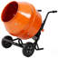 Mélangeur de ciment portatif horizontal 5CUFT (150L), mélangeur de béton portatif 110V-60HZ, couleur orange, certifié CSA