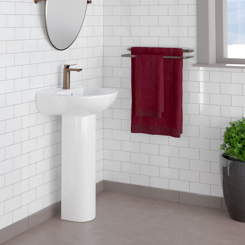 Barclay Banks 17.38'' White Vitreous China Oval Bathroom Sink with Overflow, Single