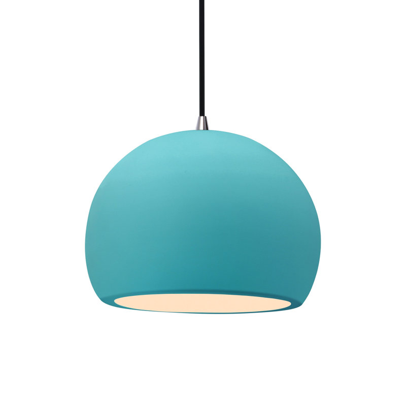 Luminaire suspendu à 1 lumière Aschwin, H 7,75 po x l 10 po x P 10 po, Reflet de piscine, Nickel brossé