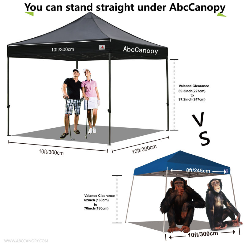 Commercial 10 Ft. W x 10 Ft. D Metal Pop-Up Canopy The Pop Up Canopies, Black