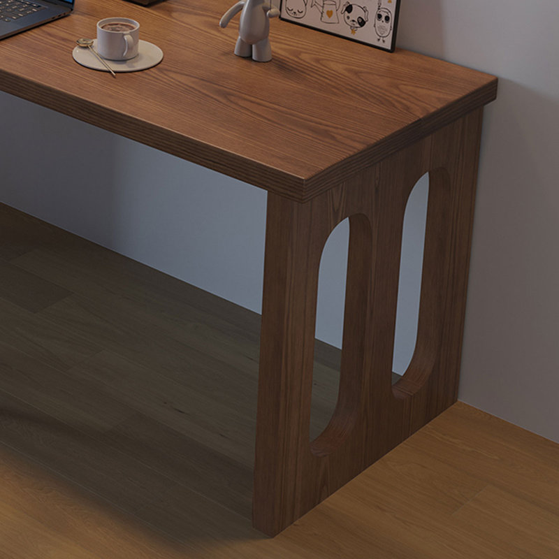 Brown U-Shaped Solid Wood desk, 29.53" H x 78.74" W x 23.62" D
