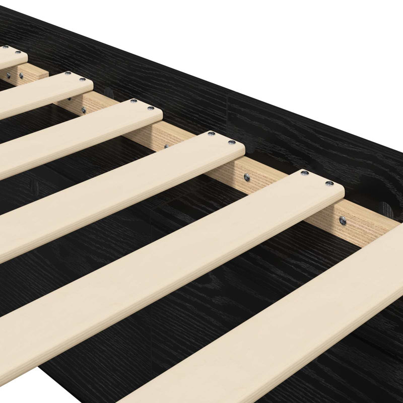 Bed Frame, Black Oak