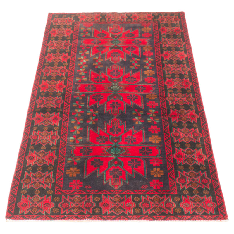 Tapis bleu foncé Teimani 3 pi 7 po x 6 pi 9 po