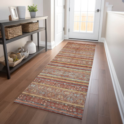 Machine Washable Indoor/Outdoor Claudian ACN1644 Paprika Rug