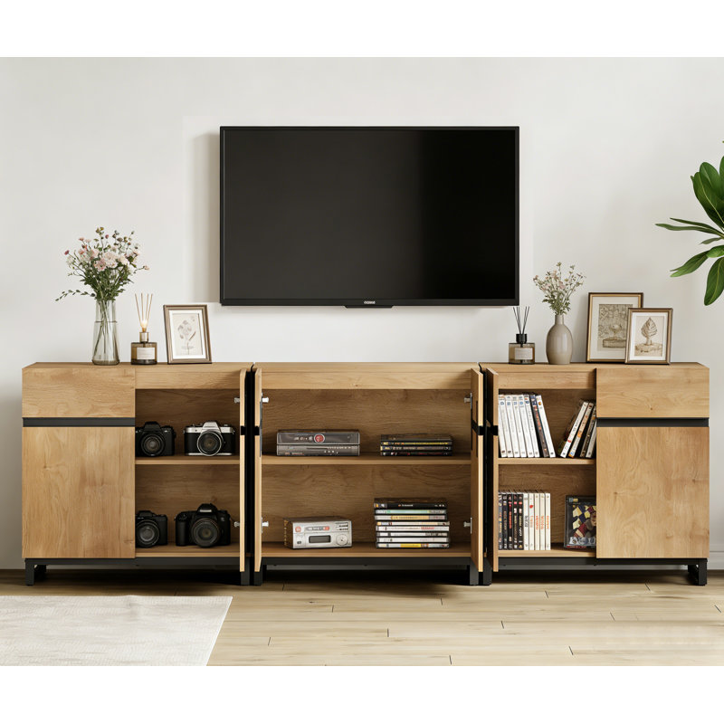 Crédence de rangement l 94,5 po Aadam, Chêne