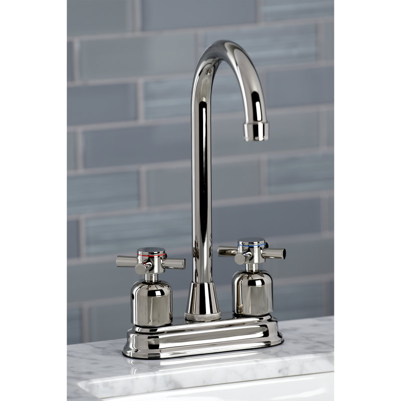 Kingston Brass Concord Two-Handle 2-Hole Deck Mount Bar Faucet, Polished Nickel