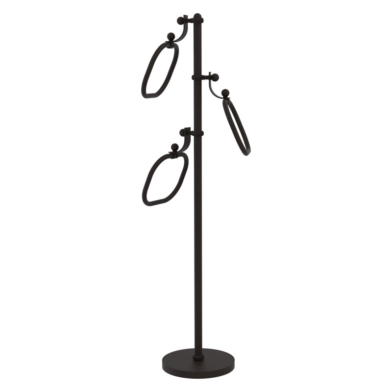 Porte-serviettes sur pied, Bronze huilé