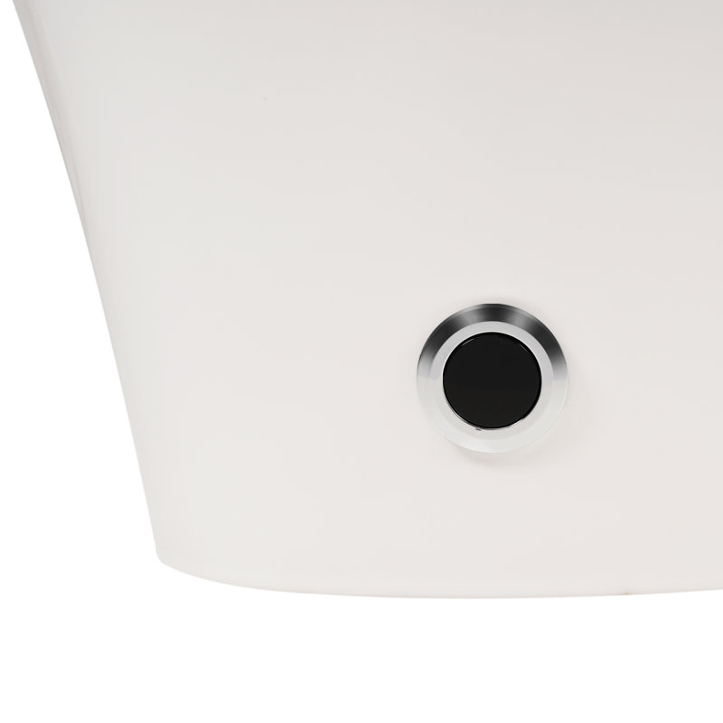 Heated Seat Smart Toilet, One Piece Toilet, Automatic Flush Tankless Toilet Without Bidet, With Foot Sensor Flush, Blue Night Light, Knob Control, Power Outage Flushing, Soft Close Cover,White