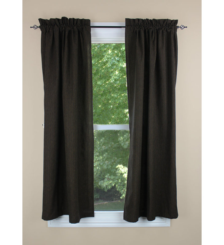 Paire de rideaux occultant en coton Abruscato, Noir