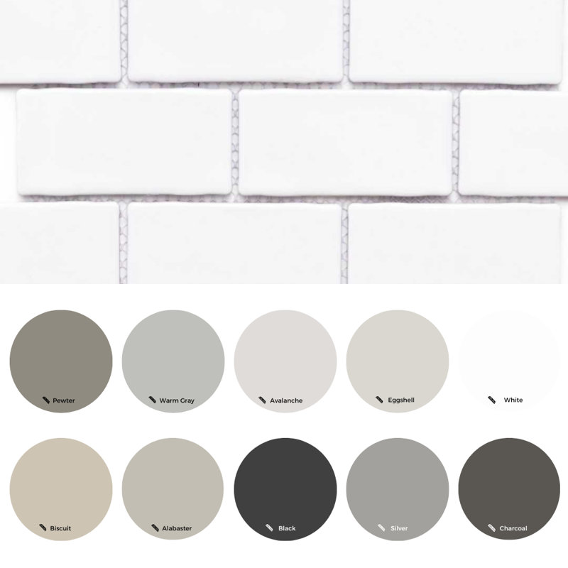 Metro Moon 14.13'' x 10.25'' Porcelain Mosaic Tile, White