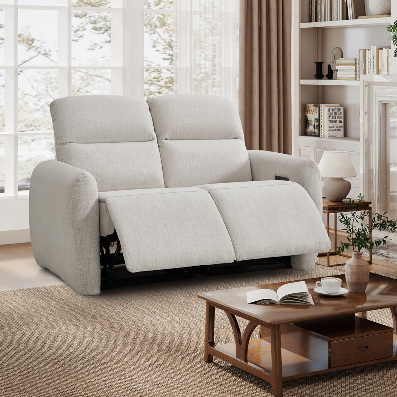  Causeuse inclinable électrique 59 po avec port USB et ports de charge Type-C 59 po, Beige