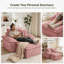 Chaise longue d'intérieur de 122 cm, canapé surdimensionné sans dossier en velours côtelé, canapé-lit deux places moelleux avec 2 poufs pour salon/chambre/détente-1597939242